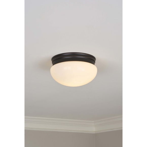 Project Source 9.25-in Brushed Nickel Traditional Flush Mount Light - Picture 2 of 5
